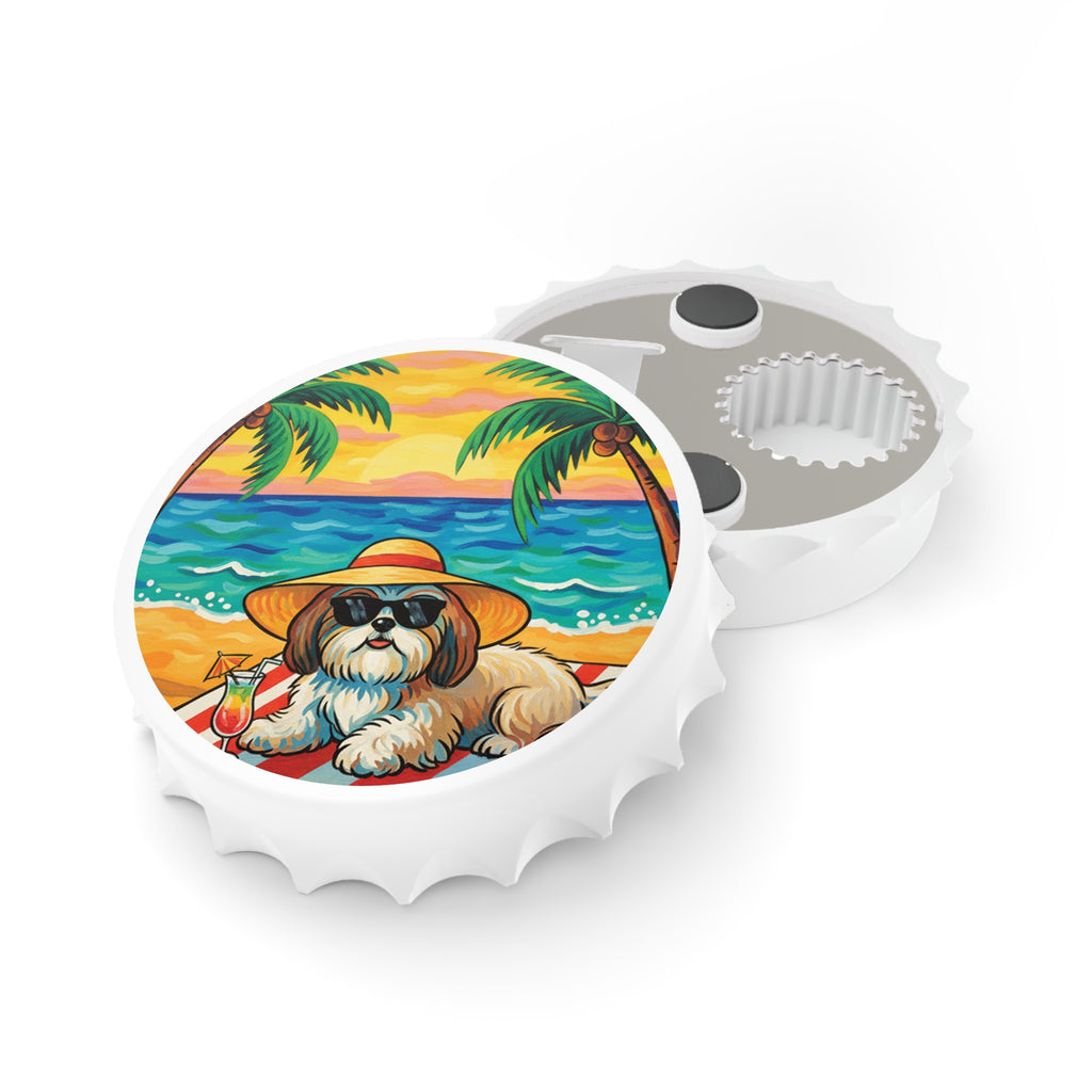 Funny Shih Tzu Beach Bottle Opener — Summer Dog Lover Gift