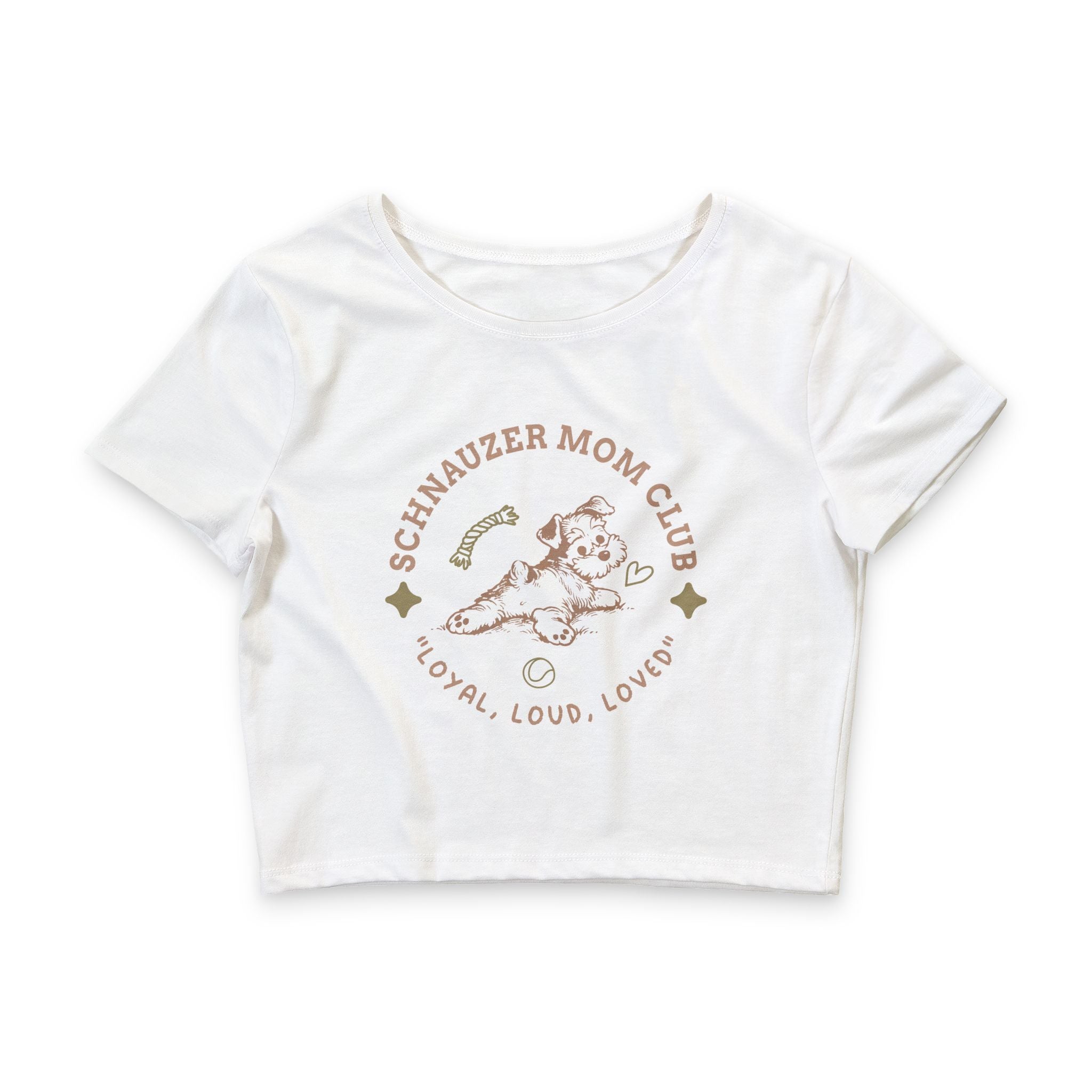 Schnauzer Mom Club Crop Tee — Loyal, Loud, Loved Women’s Shirt