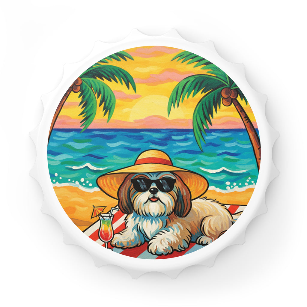 Funny Shih Tzu Beach Bottle Opener — Summer Dog Lover Gift