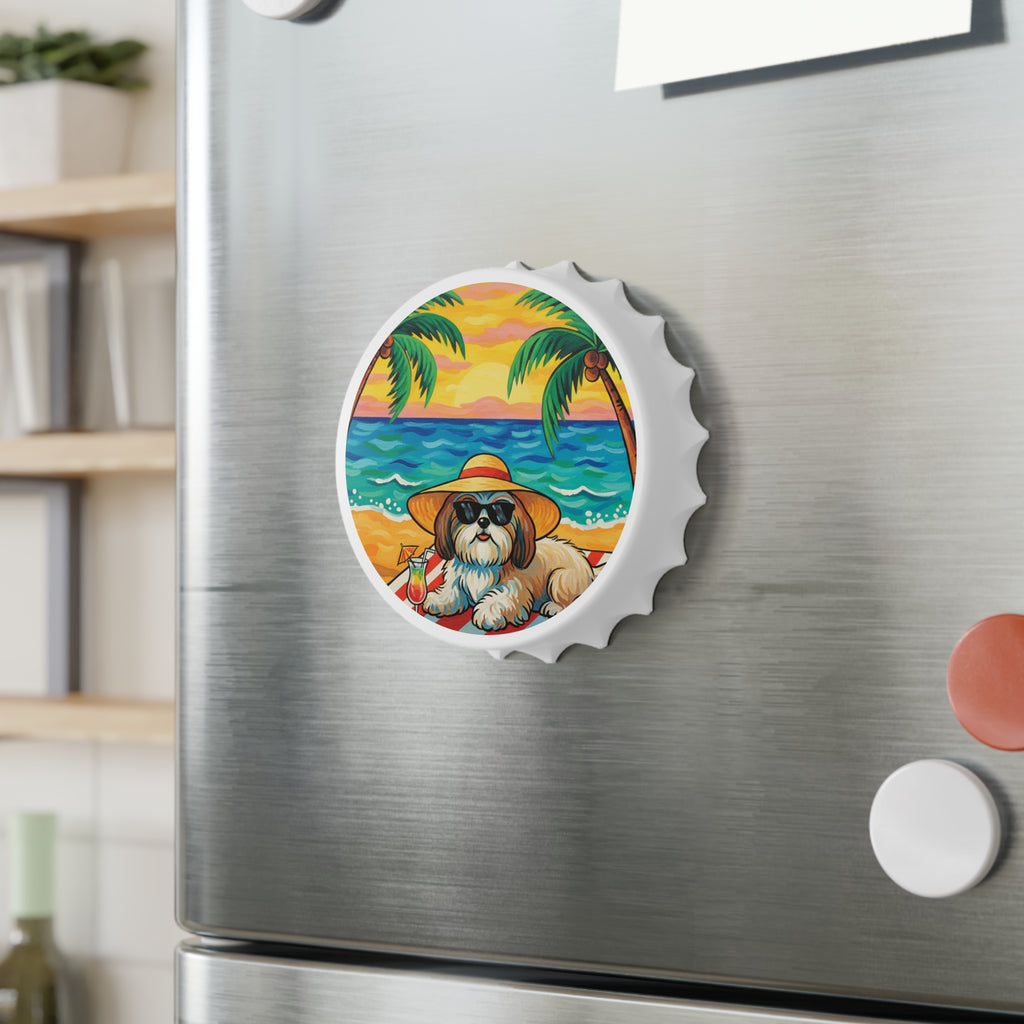 Funny Shih Tzu Beach Bottle Opener — Summer Dog Lover Gift
