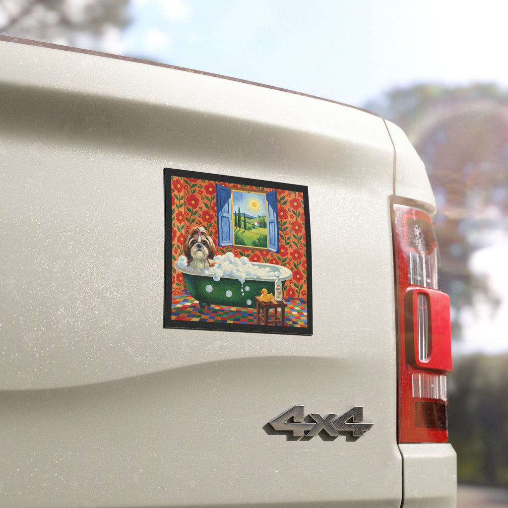 Funny Shih Tzu Bath Car Magnet