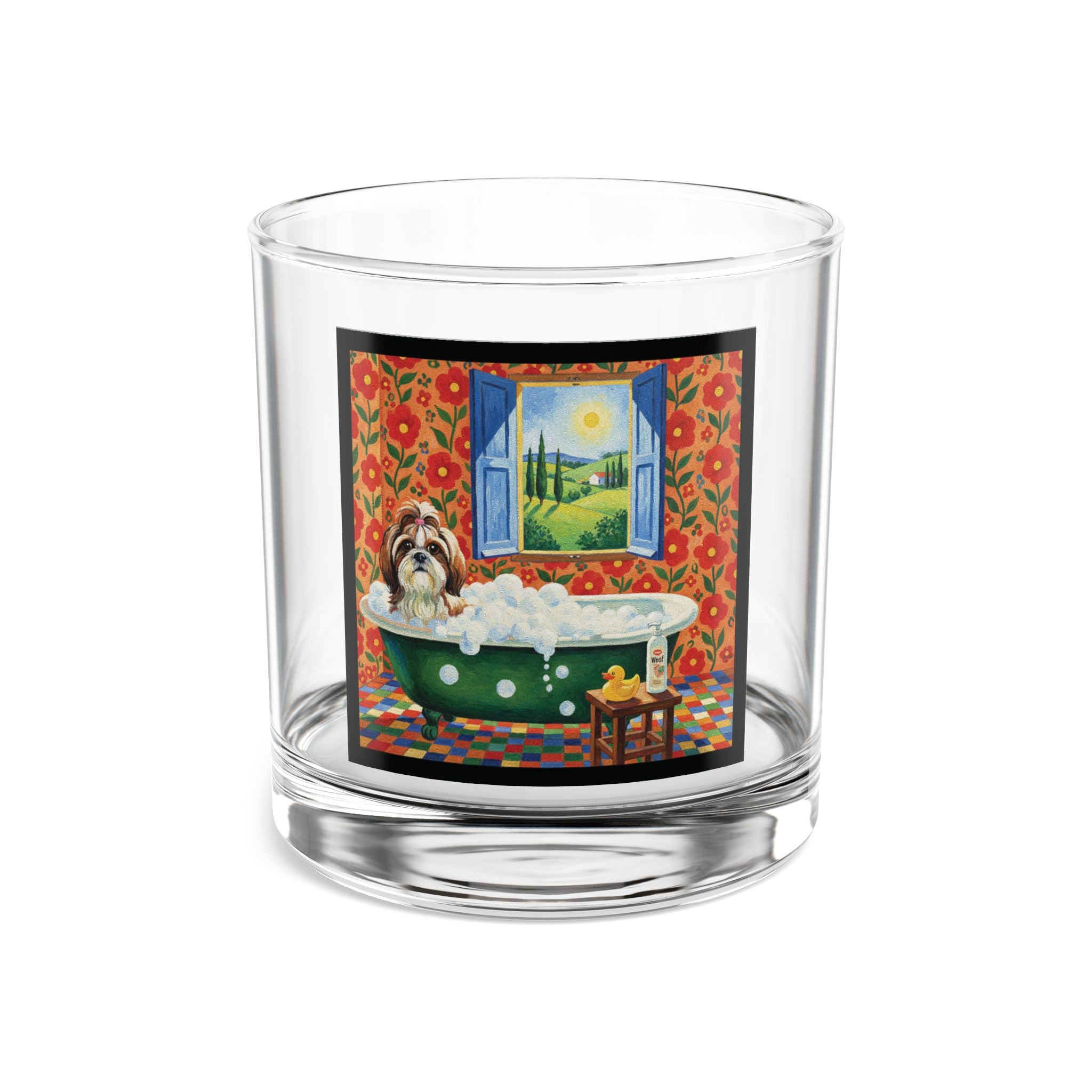Funny Shih Tzu Bath Rocks Glass — 10oz Cute Dog Drinkware
