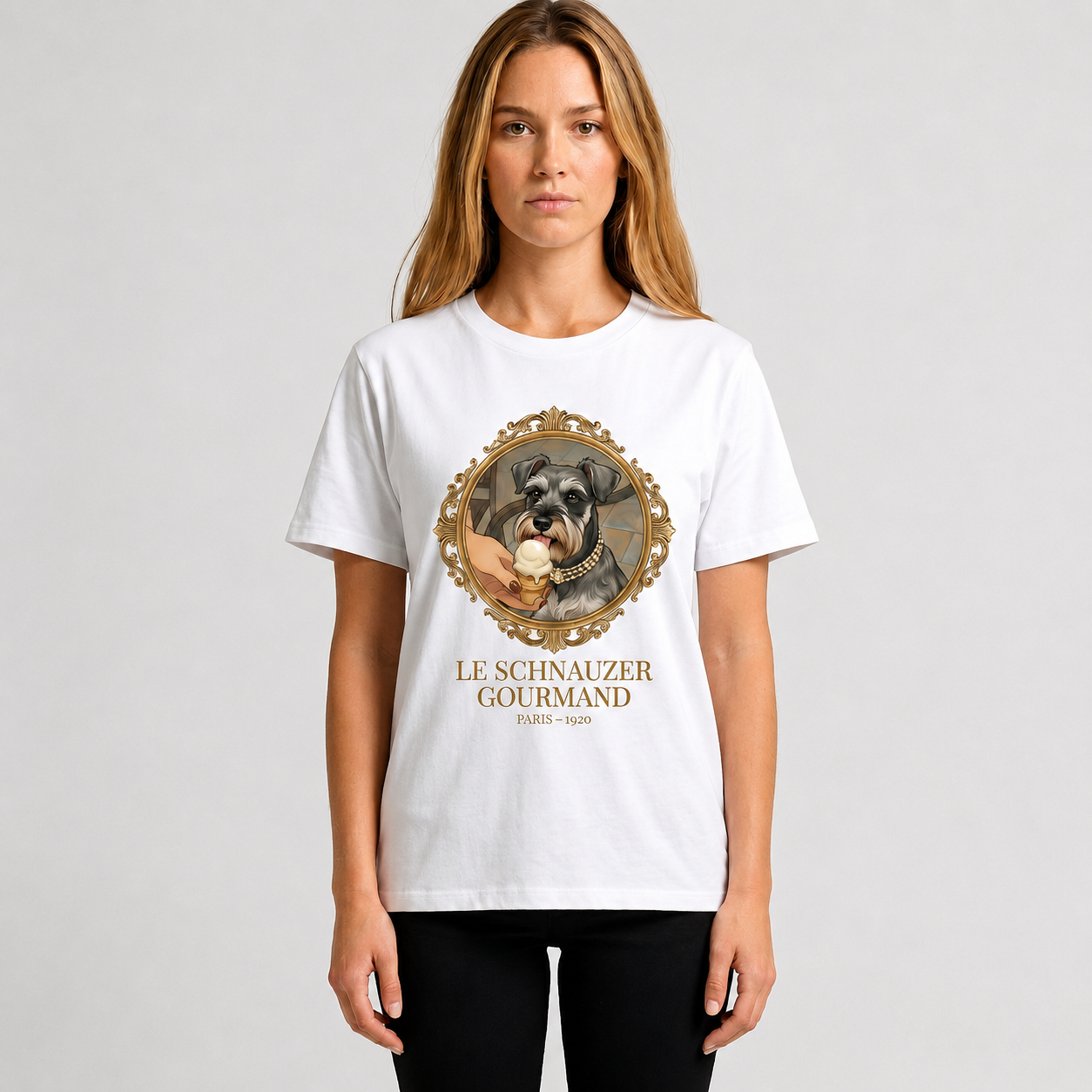Schnauzer Portrait Vintage Tee