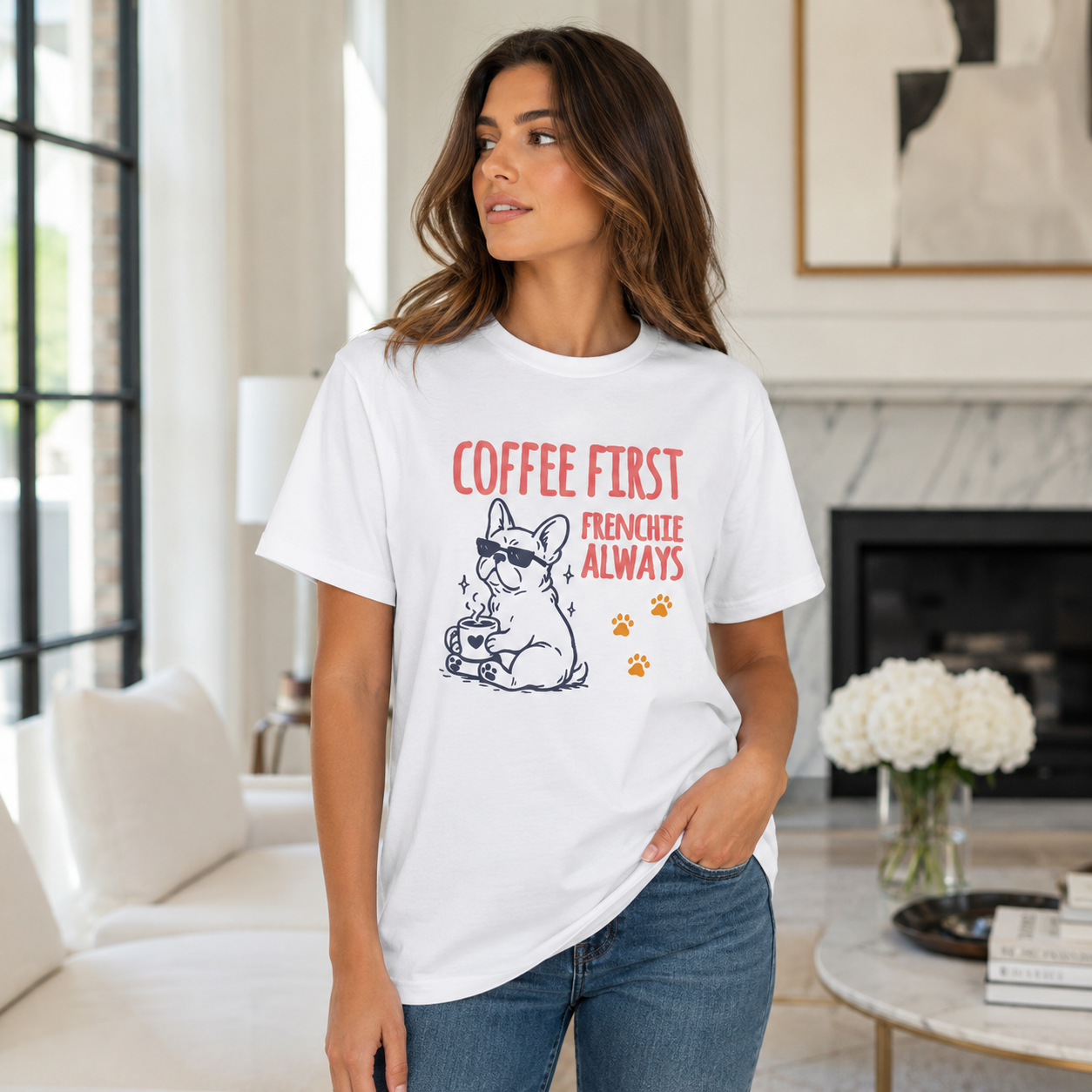 Coffee First Frenchie Tee