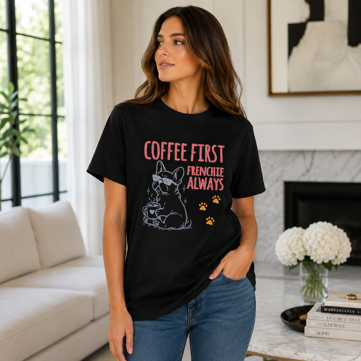 Coffee First Frenchie Tee